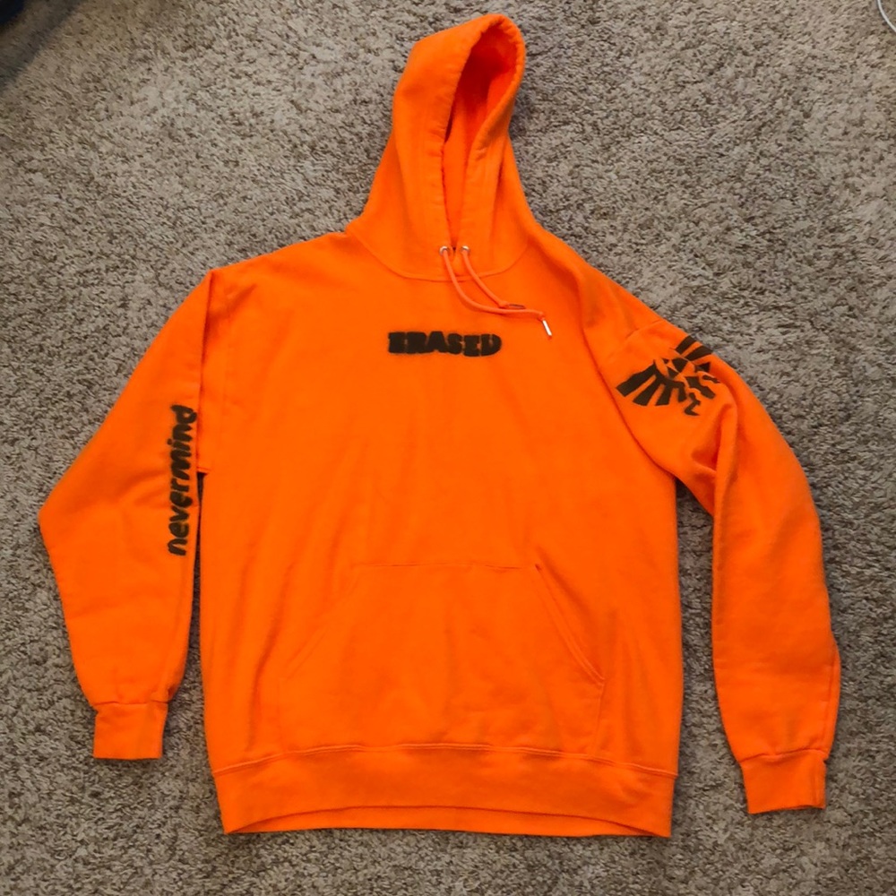 Custom spray painted ERASED hoodie
